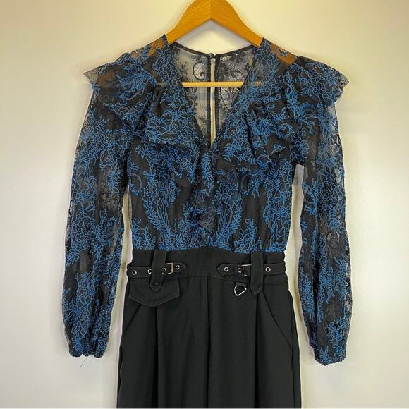 Three Floor Boss Lady Crepe jumpsuit blue black - 0 - Picture 3 of 11